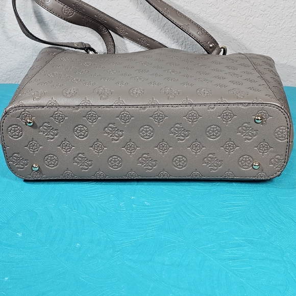 GUESS Womens Gerty Noel Tote Dark Taupe - Picture 6 of 13